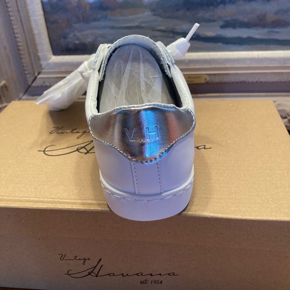 NEW VINTAGE HAVANA Carla Sneakers For Women  White/silver 367mn - Picture 9 of 9
